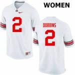 NCAA Ohio State Buckeyes Women's #2 J.K. Dobbins White Nike Football College Jersey MPU7145AP